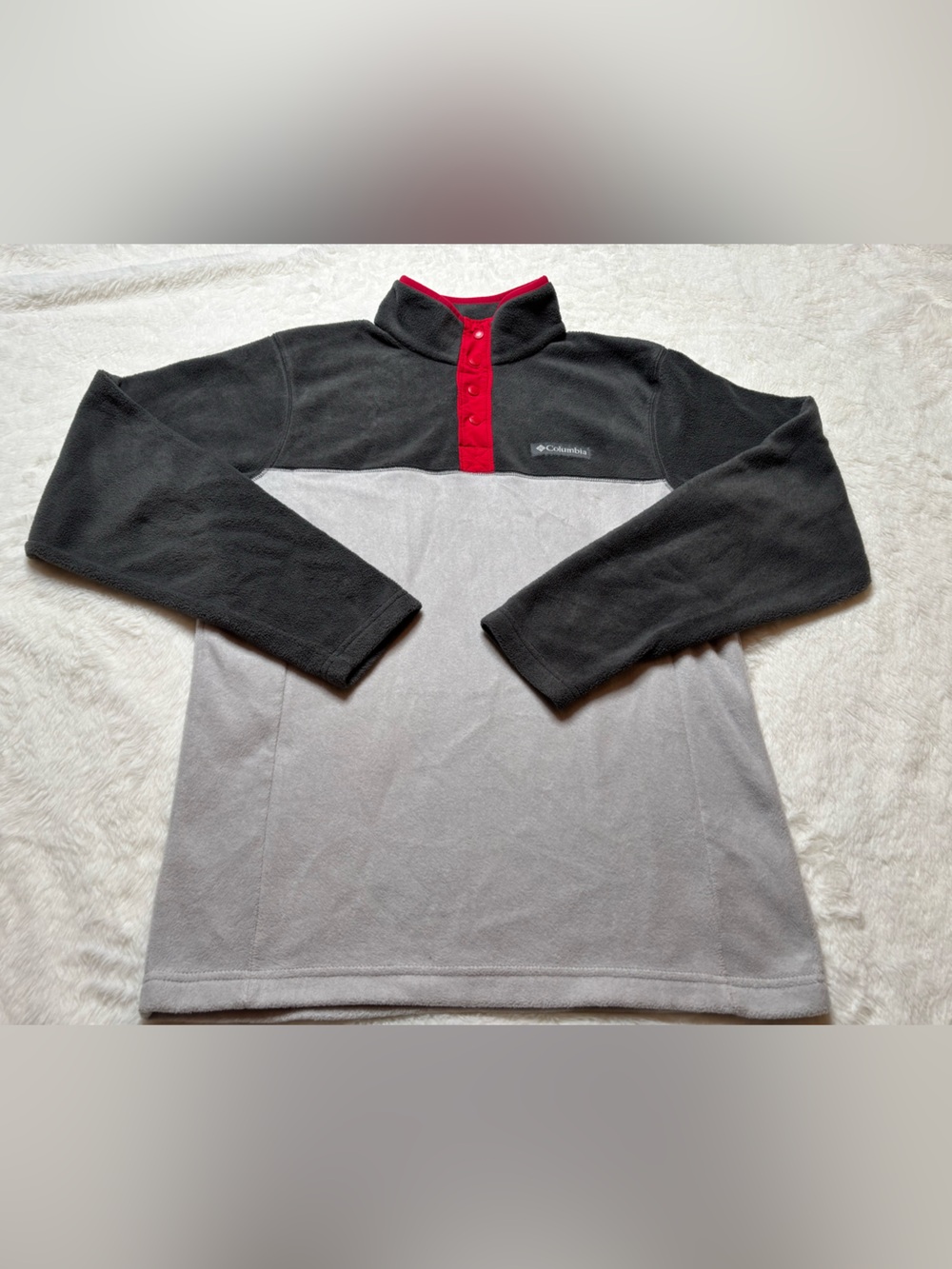 Columbia Men’s Steens Mountain Half Snap Fleece in Grey Size Small